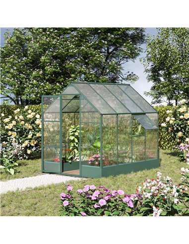 Outsunny 6 x 8ft Garden Walk-in Polycarbonate Greenhouse 845-421V02