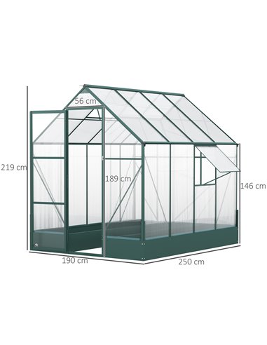 Outsunny 6 x 8ft Garden Walk-in Polycarbonate Greenhouse 845-421V02