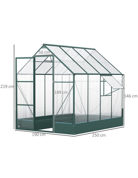 Outsunny 6 x 8ft Garden Walk-in Polycarbonate Greenhouse 845-421V02 - pic 37994 | FastDaddyshop