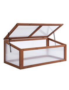 Outsunny Wooden Framed Polycarbonate Greenhouse, Brown 845-471