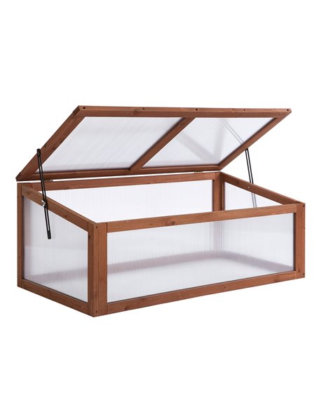 Outsunny Wooden Framed Polycarbonate Greenhouse, Brown 845-471 - pic 38019 | FastDaddyshop