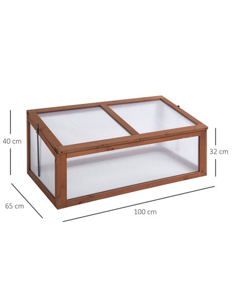 Outsunny Wooden Framed Polycarbonate Greenhouse, Brown 845-471 - pic 38021 | FastDaddyshop