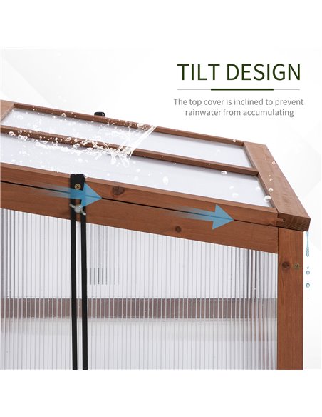 Outsunny Wooden Framed Polycarbonate Greenhouse, Brown 845-471 - pic 38022 | FastDaddyshop
