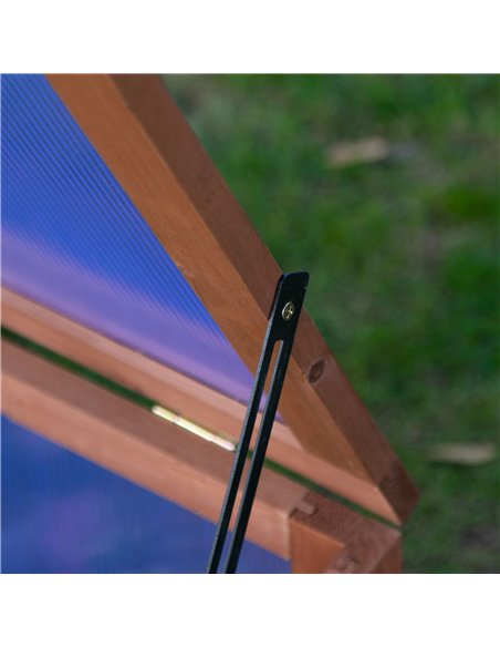 Outsunny Wooden Framed Polycarbonate Cold Frame Greenhouse for Plants Outdoor with Openable & Tilted Top Cover, PC Board, Brown, - pic 38025 | FastDaddyshop