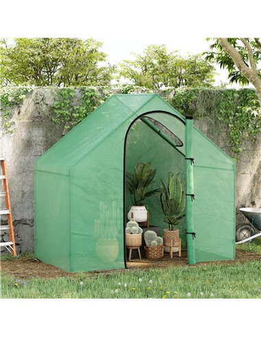 Outsunny Walk in Greenhouse Garden Grow House, Green 845-154V01