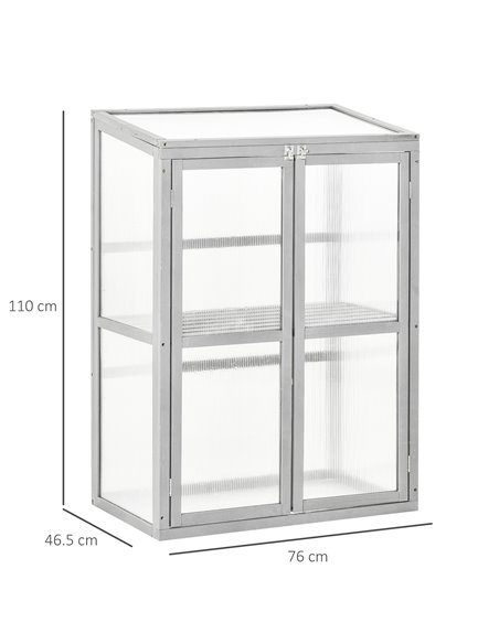 Outsunny Wooden Cold Frame Polycarbonate Greenhouse, Grey 845-371 - pic 38075 | FastDaddyshop