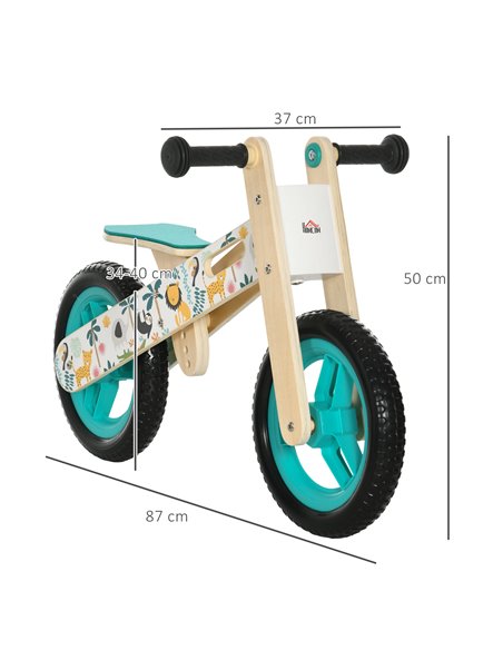Homcom 12" Wooden Kids Balance Bike White - pic 3808 | FastDaddyshop