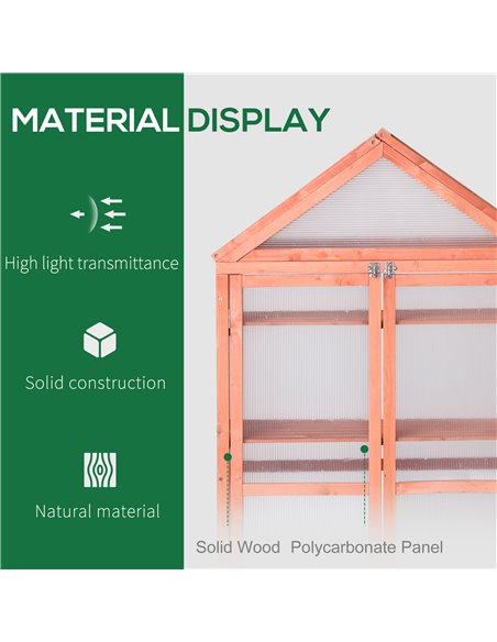 Outsunny 3-Tier Wooden Cold Frame Polycarbonate Greenhouse, Orange 845-370 - pic 38094 | FastDaddyshop