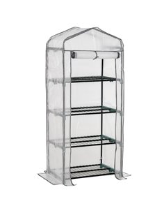 Outsunny 4 Tiers Mini Portable Greenhouse, White 845-228V01WT