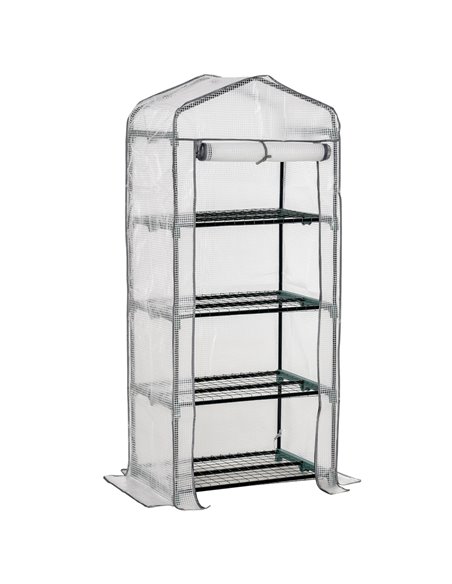 Outsunny 4 Tiers Mini Portable Greenhouse, White 845-228V01WT - pic 38109 | FastDaddyshop