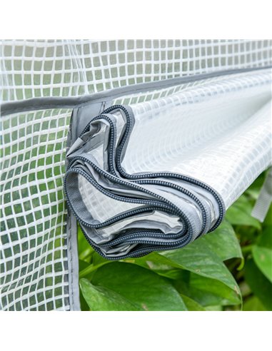 Outsunny 4 Tiers Mini Portable Greenhouse Plant Grow Shed Metal Frame PE Cover 160H x 70L x 50Wcm, White 845-228V01WT