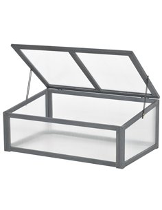 Outsunny Wooden Framed Polycarbonate Greenhouse, Grey 845-471GY