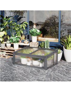 Outsunny Wooden Framed Polycarbonate Greenhouse, Grey 845-471GY 2