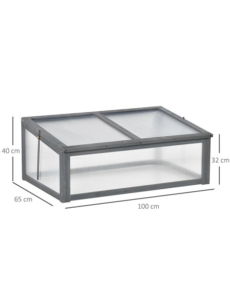 Outsunny Wooden Framed Polycarbonate Greenhouse, Grey 845-471GY - pic 38129 | FastDaddyshop