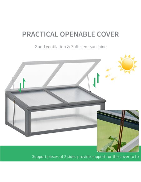 Outsunny Wooden Framed Polycarbonate Greenhouse, Grey 845-471GY - pic 38130 | FastDaddyshop