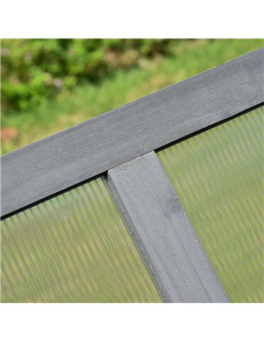 Outsunny Wooden Framed Polycarbonate Greenhouse, Grey 845-471GY