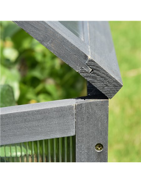 Outsunny Wooden Framed Polycarbonate Greenhouse, Grey 845-471GY - pic 38135 | FastDaddyshop
