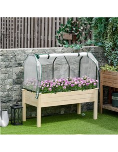 Outsunny Outdoor Elevated Wood Planter Box, Nature Wood Color 845-364 2