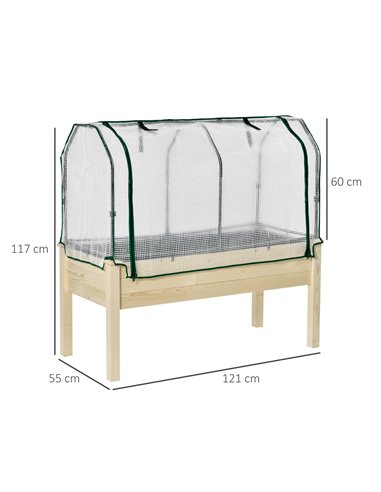 Outsunny Outdoor Elevated Wood Planter Box, Nature Wood Color 845-364
