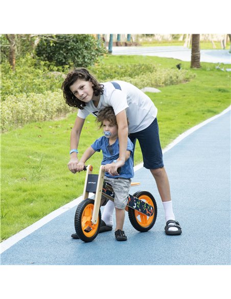 Homcom 12" Wooden Kids Balance Bike Black - pic 3815 | FastDaddyshop