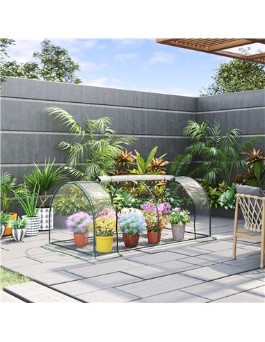 Outsunny Tunnel Greenhouse Green Grow House, Transparent 845-305V02