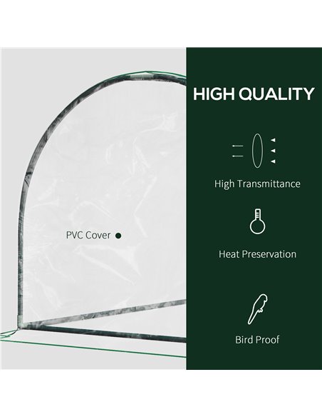 Outsunny Tunnel Greenhouse Green Grow House for Garden Outdoor, Steel Frame, PE Cover, Transparent, 200 x 100 x 80cm 845-305V02 - pic 38159 | FastDaddyshop