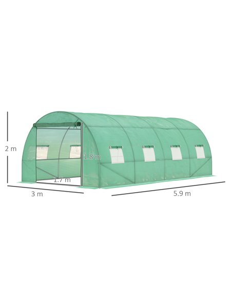 Outsunny 6 x 3 m Large Walk-In Polytunnel Greenhouse, Green 845-145V01 - pic 38165 | FastDaddyshop