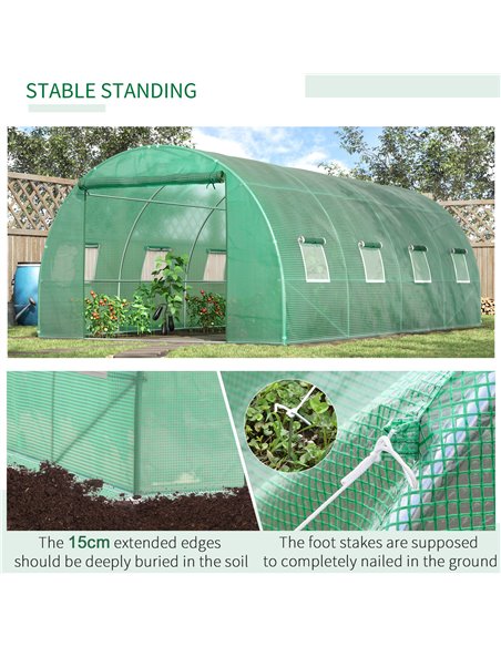 Outsunny 6 x 3 m Large Walk-In Polytunnel Greenhouse, Green 845-145V01 - pic 38167 | FastDaddyshop
