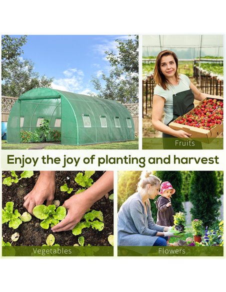 Outsunny 6 x 3 m Large Walk-In Polytunnel Greenhouse, Green 845-145V01 - pic 38169 | FastDaddyshop