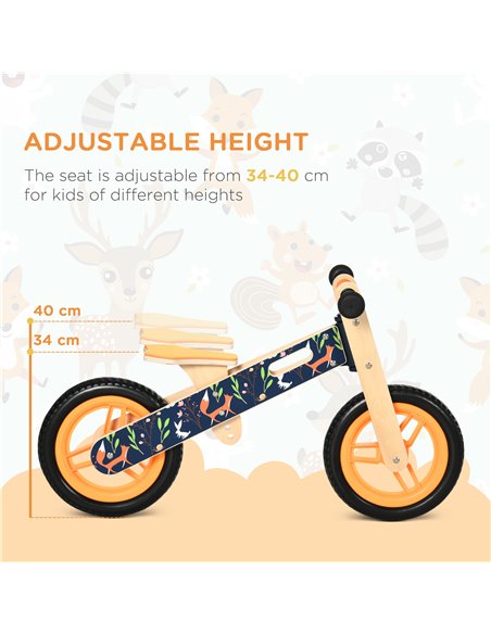 Homcom 12" Wooden Kids Balance Bike Black - pic 3817 | FastDaddyshop