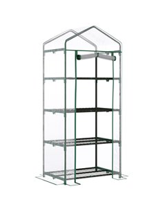 Outsunny 4 Tiers Mini Portable Greenhouse, Transparent Clear Cover, 845-228V03