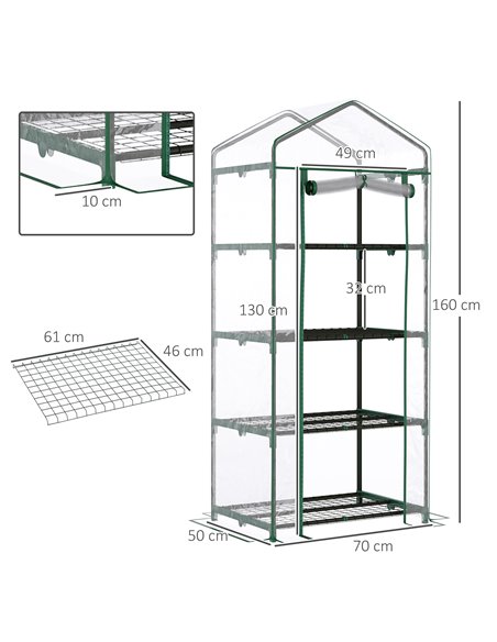Outsunny 4 Tiers Mini Portable Greenhouse, Transparent Clear Cover, 845-228V03 - pic 38174 | FastDaddyshop