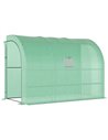 Outsunny Walk-In Lean to Wall Greenhouse, Green 845-302V01GN