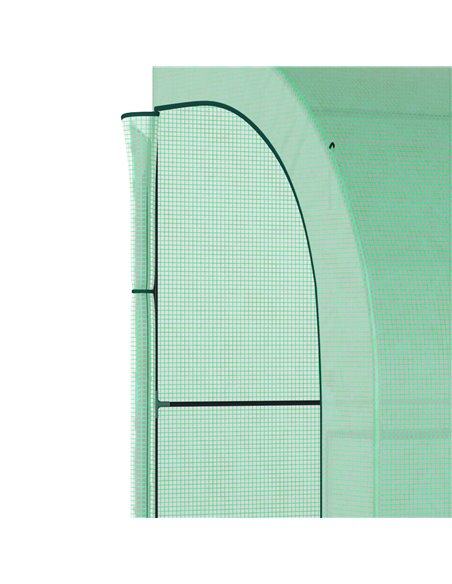 Outsunny Walk-In Lean to Wall Greenhouse with Windows and Doors 2 Tiers 6 Wired Shelves 300L x 150W x 215Hcm Green 845-302V01GN - pic 38197 | FastDaddyshop