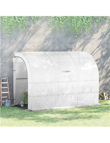 Outsunny Outdoor Walk-In Greenhouse, Plant Nursery, White 845-302V01