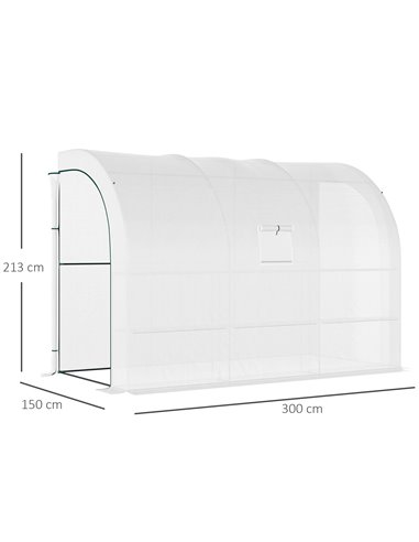 Outsunny Outdoor Walk-In Greenhouse, Plant Nursery, White 845-302V01