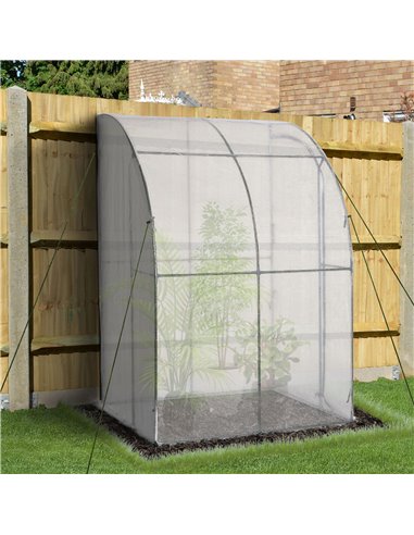 Outsunny Outdoor Walk-In Lean to Wall Greenhouse, White 845-304V03WT