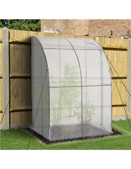 Outsunny Outdoor Walk-In Lean to Wall Greenhouse, White 845-304V03WT - pic 38209 | FastDaddyshop