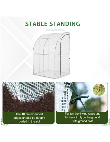 Outsunny Outdoor Walk-In Lean to Wall Greenhouse, White 845-304V03WT - pic 38214 | FastDaddyshop