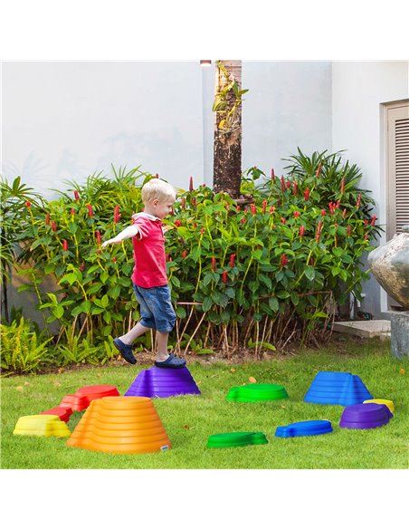 Outsunny Kids Balance Stepping Stones 11-Piece Fish Shape - pic 3823 | FastDaddyshop