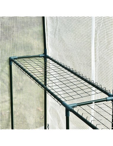 Outsunny Walk in Garden Greenhouse with Shelves Polytunnel Steeple Grow House 186L x 120W 190Hcm White 845-306V01