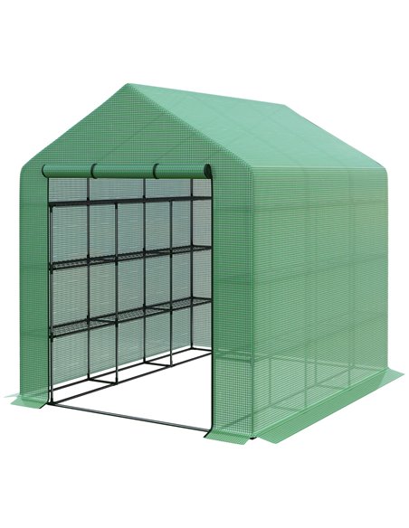 Outsunny Poly Tunnel Steeple Walk in Garden Greenhouse, Green 845-696 - pic 38235 | FastDaddyshop