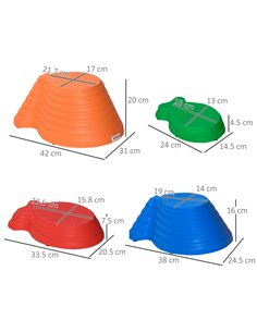 Outsunny Kids Balance Stepping Stones 11-Piece Fish Shape 2
