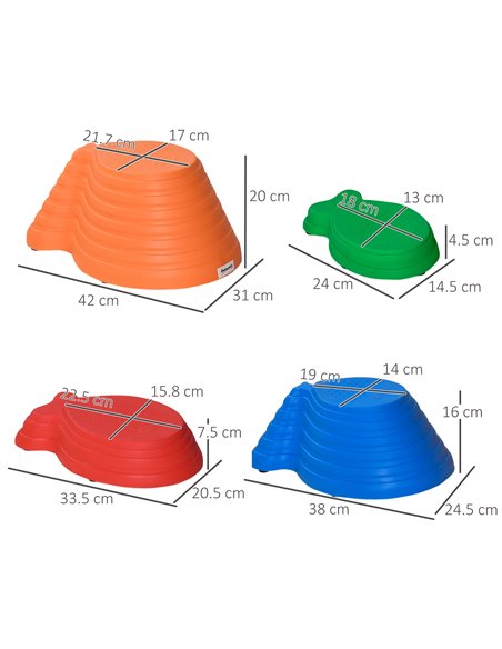 Outsunny Kids Balance Stepping Stones 11-Piece Fish Shape Non-slip Obstacle Course Stackable Balance Blocks Exercise - pic 3824 | FastDaddyshop