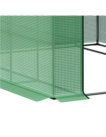 Outsunny Poly Tunnel Steeple Walk in Garden Greenhouse with Removable Cover Shelves - Green 244 x 180 x 210cm 845-696 - pic 38243 | FastDaddyshop