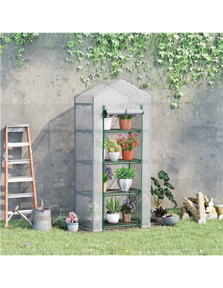 Outsunny 4 Tier Mini Greenhouse, Portable Green House, White 845-228V02WT - pic 38245 | FastDaddyshop