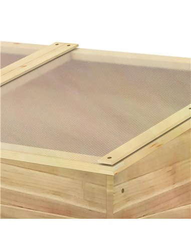 Outsunny Wooden Cold Frame Greenhouse Garden Polycarbonate Grow House for Flowers, Vegetables, Plants, 100 x 50 x 36 cm, Natural