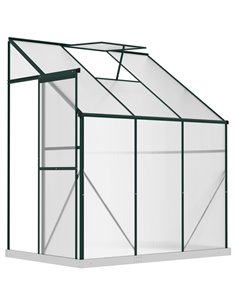 Outsunny Walk-In Lean to Polycarbonate Greenhouse, Green 845-391V02