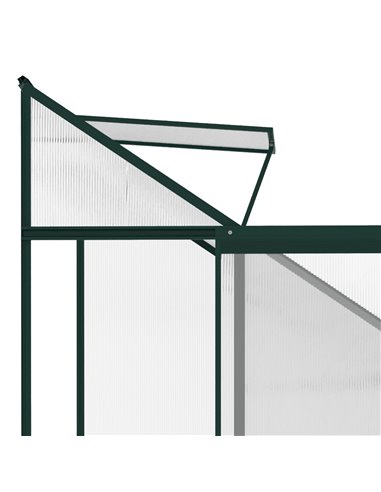 Outsunny Walk-In Lean to Greenhouse Garden Heavy Duty Aluminium Polycarbonate with Roof Vent for Plants Herbs Vegetables, Green,