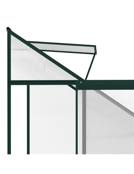 Outsunny Walk-In Lean to Greenhouse Garden Heavy Duty Aluminium Polycarbonate with Roof Vent for Plants Herbs Vegetables, Green, - pic 38279 | FastDaddyshop